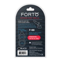 Forto F-88 Double Ring Cock Ring Black