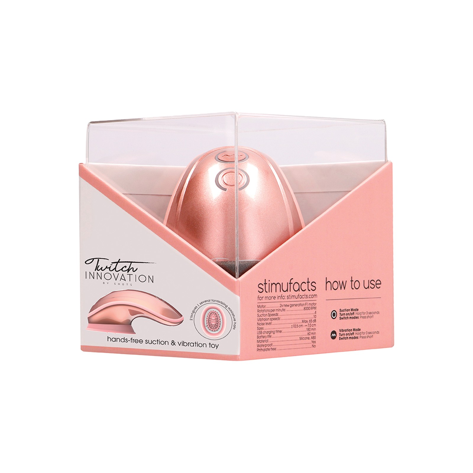 Shots Twitch Innovation Hands-Free Clitoral Stimulator - Rose Gold