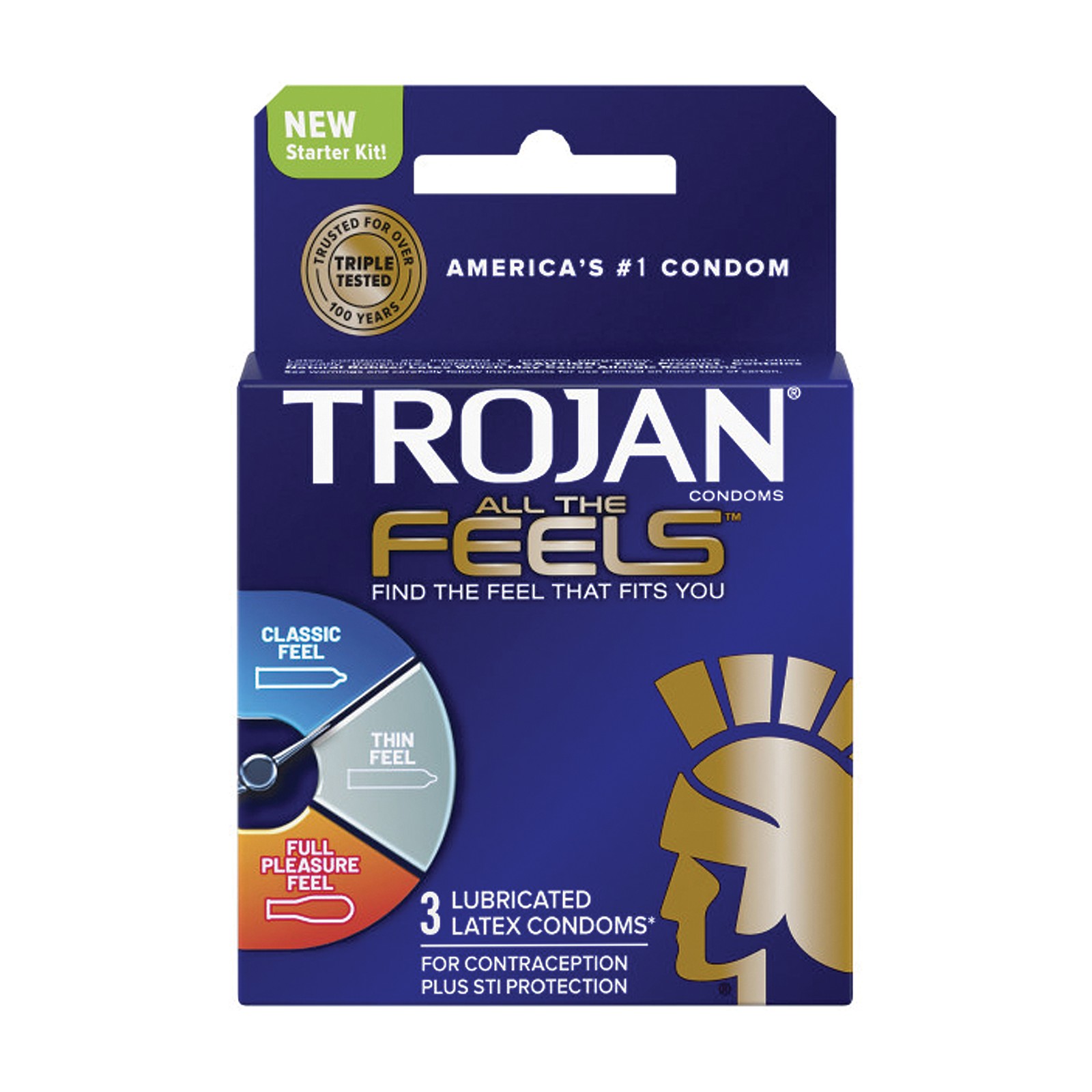 Trojan All the Feels Condom Pack of 3