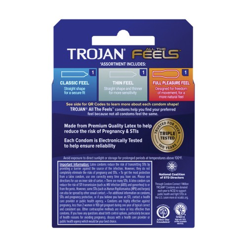 Trojan All the Feels Condom Pack of 3