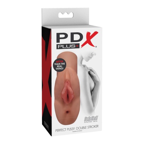 PDX Plus Perfect Pussy Double Stroker - Lifelike Pleasure