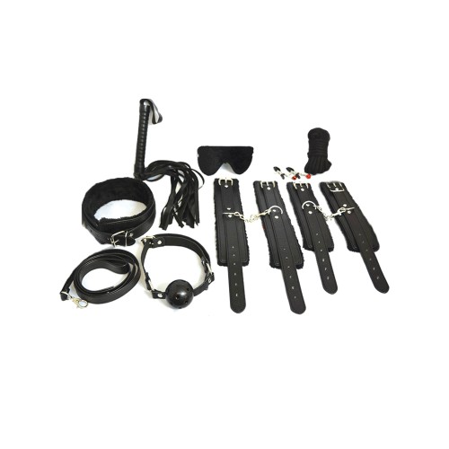 Kit de Bondage Plesur Everything de 12 Piezas - Negro