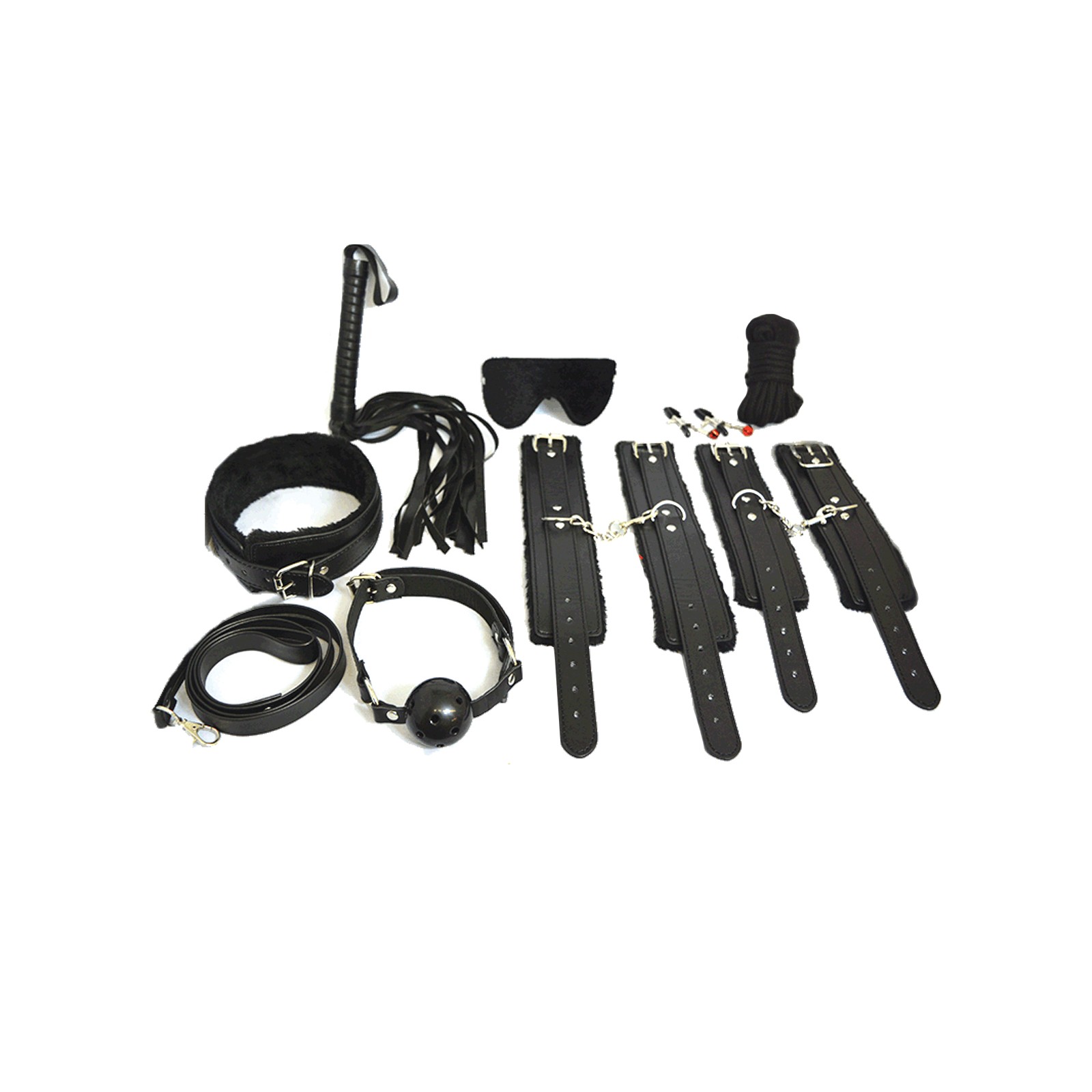 Kit de Bondage Plesur Everything de 12 Piezas - Negro