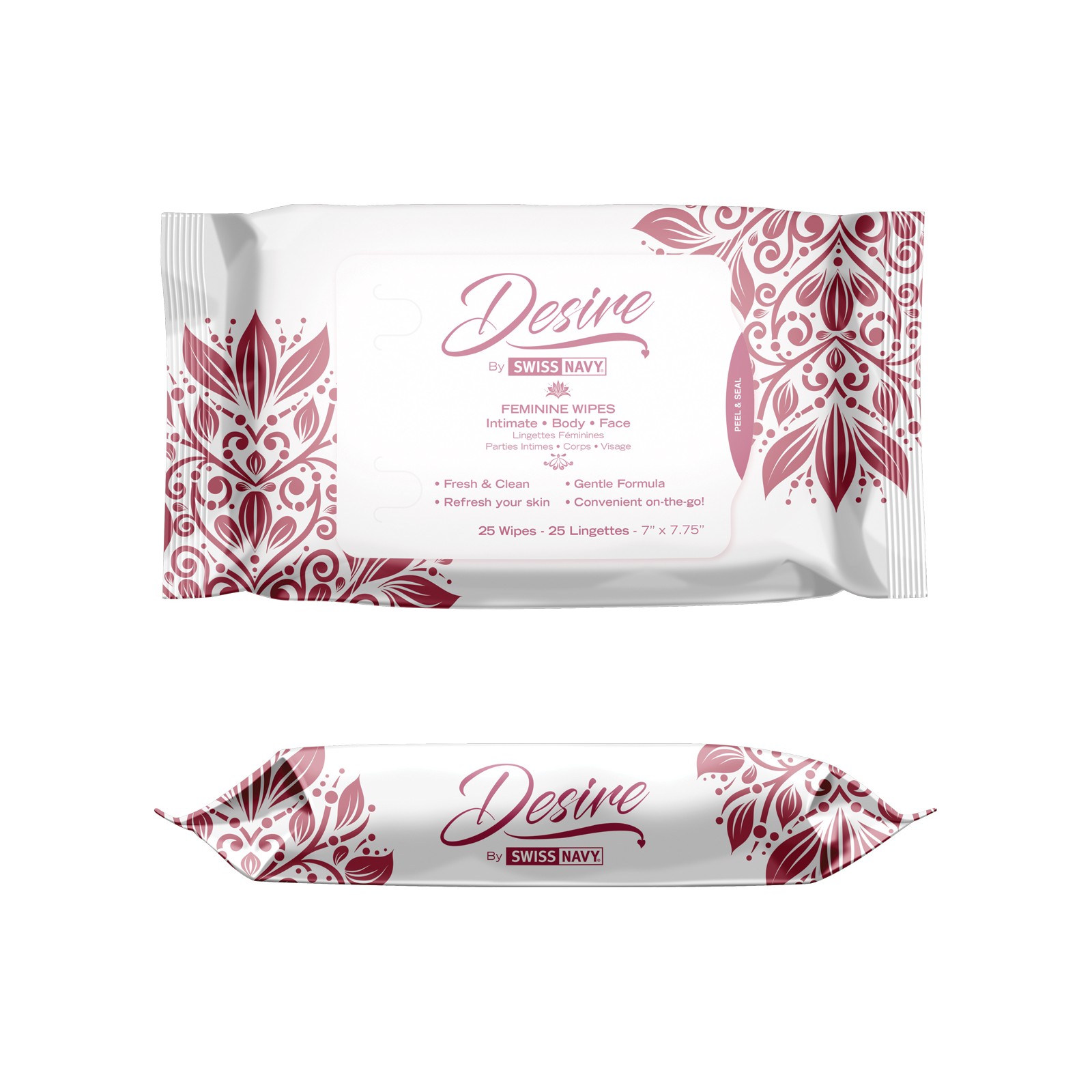 Swiss Navy Desire Unscented Feminine Wipes Pack of 25