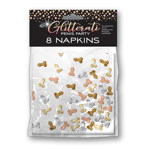 Glitterati Penis Party Napkins Pack