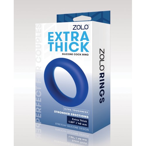 ZOLO Extra Thick Silicone Cock Ring Blue