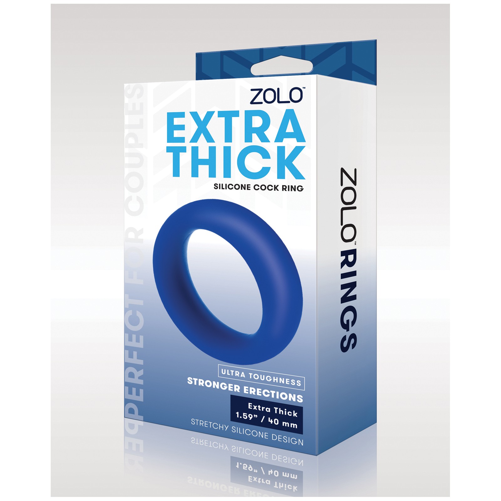 ZOLO Extra Thick Silicone Cock Ring Blue