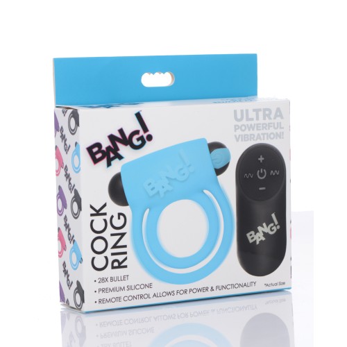 Anillo Vibrador Bang! Control Remoto Azul