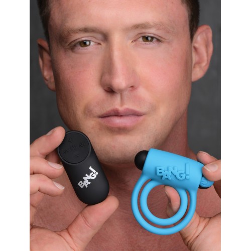 Bang Vibrating Cock Ring and Bullet Remote Control Blue