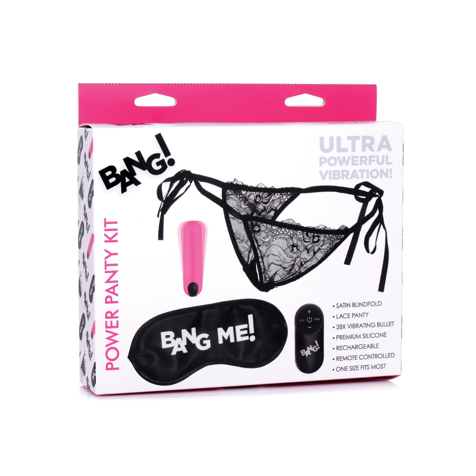 Bang! Power Panty & Blindfold Kit - Pink