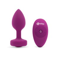 b-Vibe Remote Control Vibrating Jewel Plug - Fuchsia