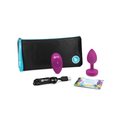 b-Vibe Remote Control Vibrating Jewel Plug - Fuchsia