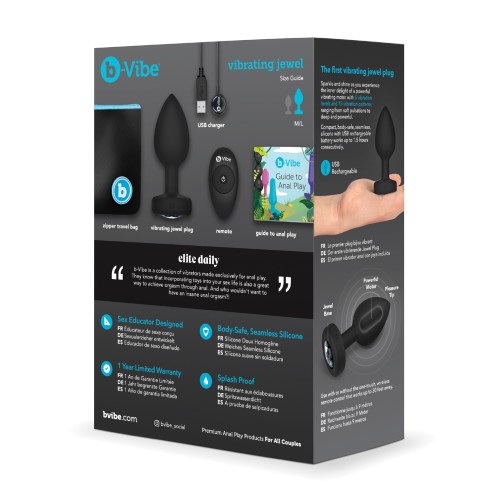 b-Vibe Remote Control Vibrating Jewel Plug Black