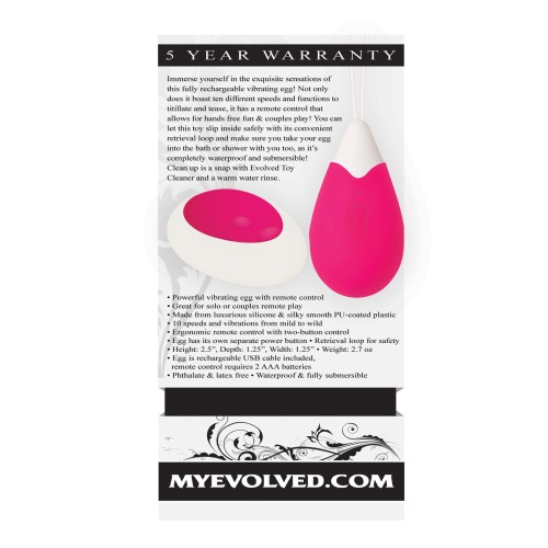 Huevo Vibrador Remoto Evolved Rosa