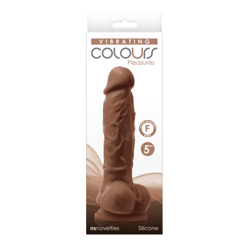 Colours Pleasures 5" Vibrating Dildo - Brown