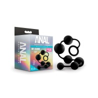 Large Black Silicone Anal Beads - Blush