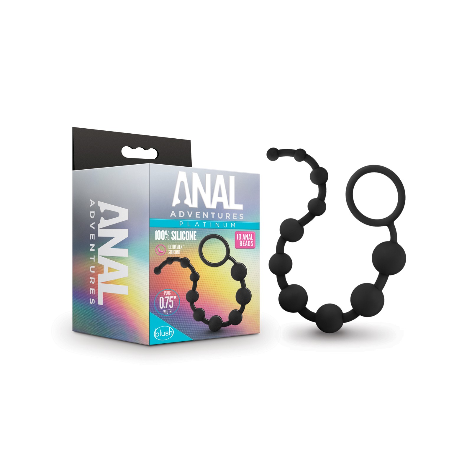 Blush Anal Adventures 10 Silicone Beads Black