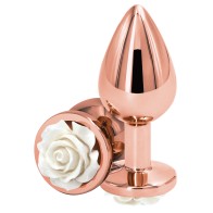 Rear Assets Medium White Rose Anal Toy