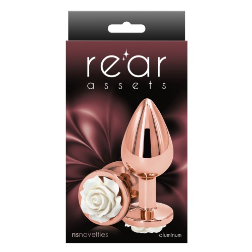 Rear Assets Medium White Rose Anal Toy