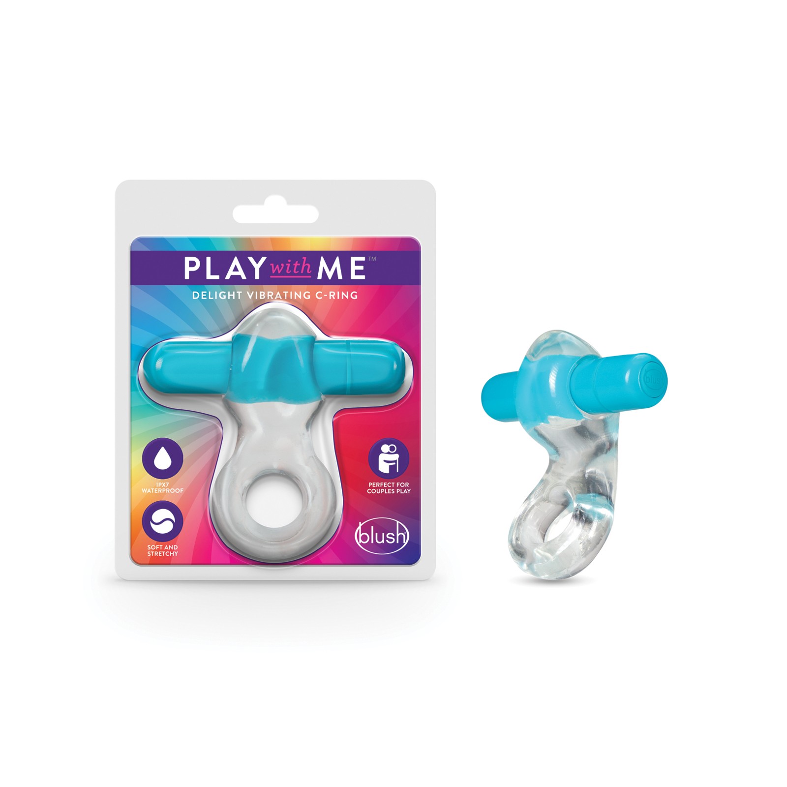 Blush Play with Me Delight Vibrating C Ring - Blue