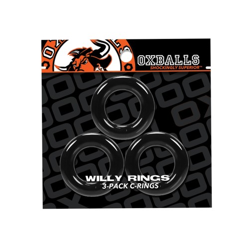 Oxballs Willy Rings - Negro (Pack de 3)