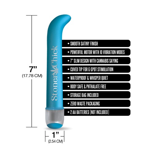 Vibrador Buzzed de 7" para Punto G - Stoner Chick Azul