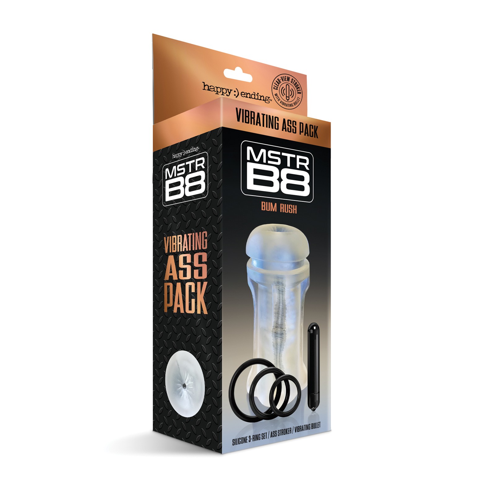 MSTR B8 Bum Rush Vibrating Ass Pack Clear - Unique Experience