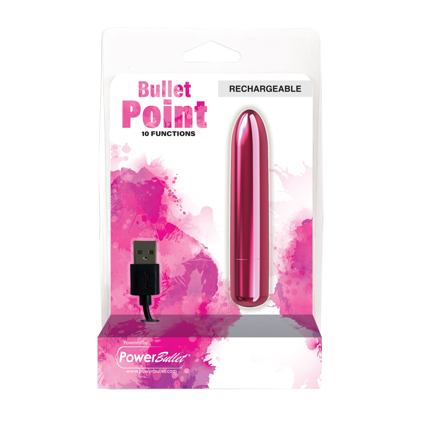 Bala Recargable Bullet Point Rosa 10 Funciones