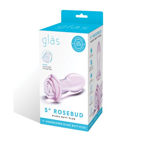 Glas Rosebud Glass Butt Plug Pink