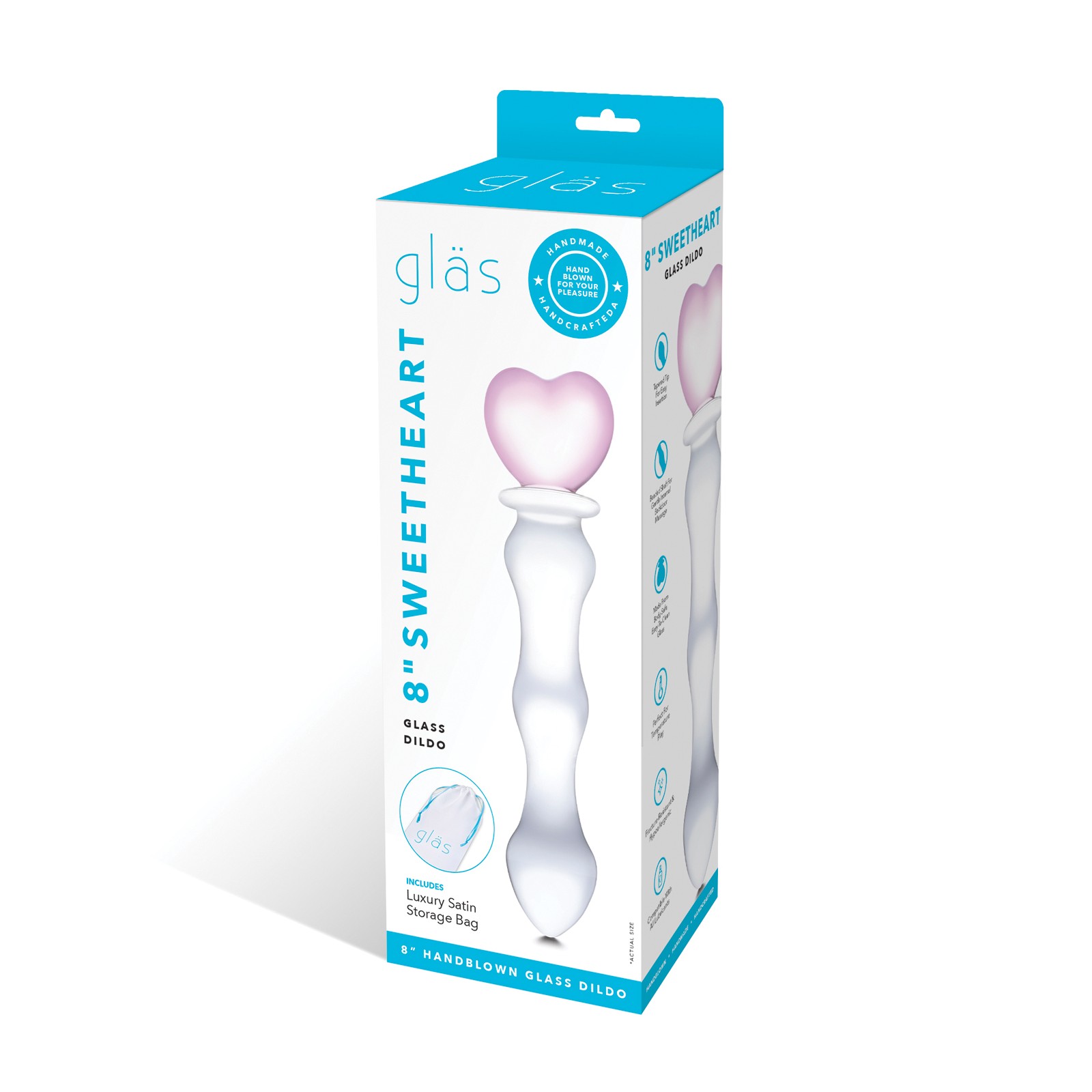 Dildo de Vidrio Sweetheart Rosa/Transparente