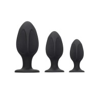 Set de Plug Anal en Forma de Diamante Shots Ouch Negro