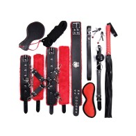 Kit de Bondage Deluxe Plesur Negro/Rojo