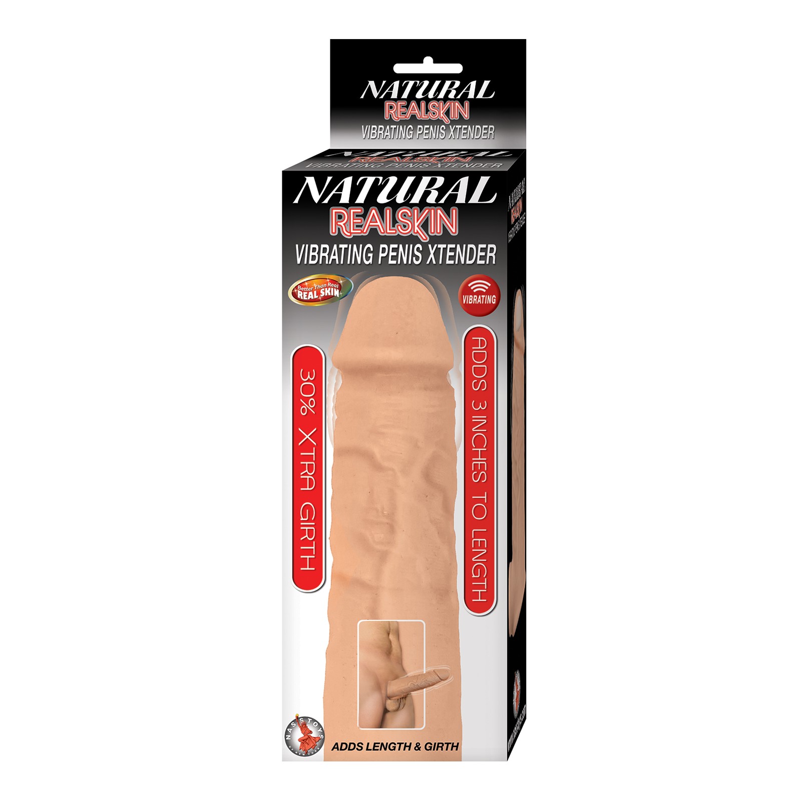 Extensor de Pene Vibrante Natural Realskin Blanco