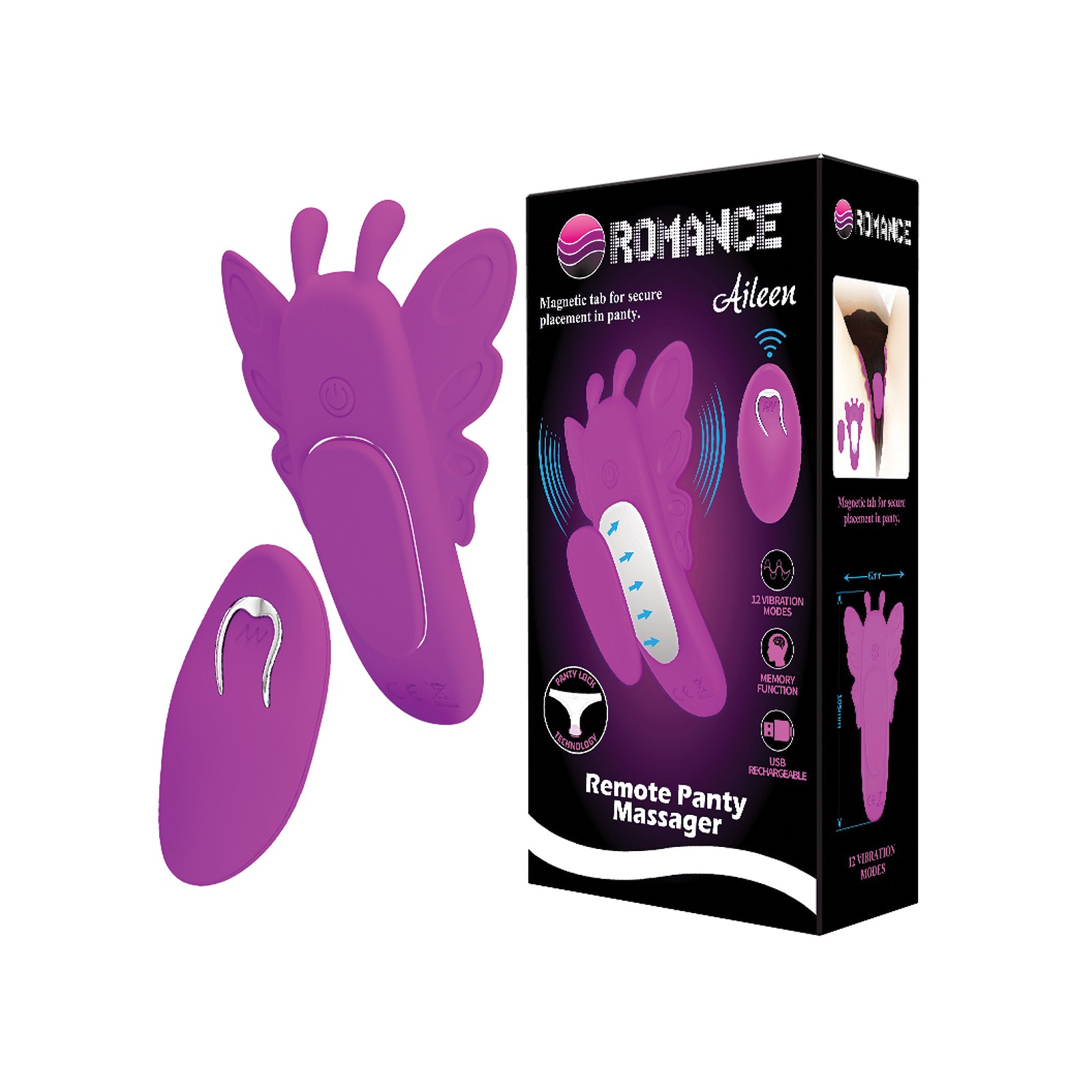 Vibrador Magnético de Panty Pretty Love Romance Aileen - Fucsia