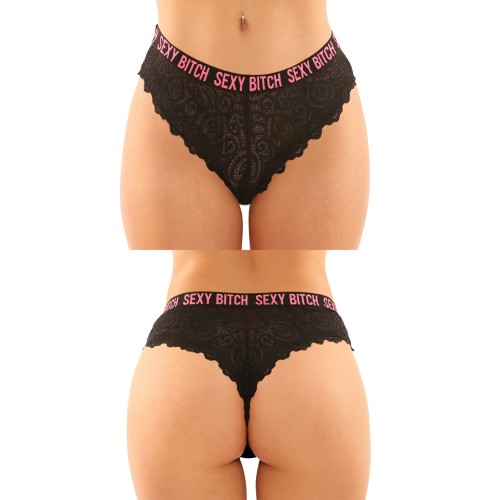 Vibes Buddy Sexy Bitch Lace Panty and Micro Thong