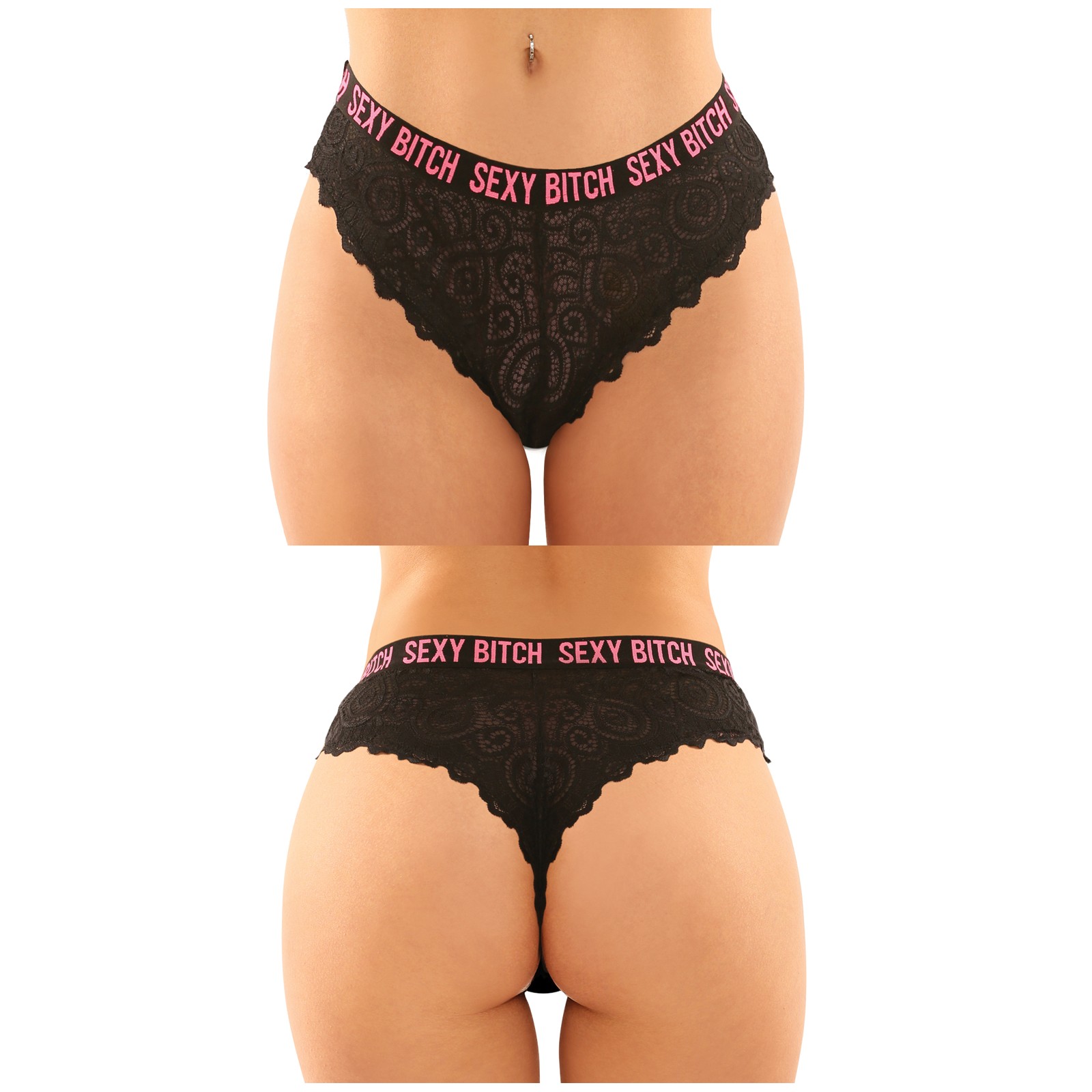 Vibes Buddy Sexy Bitch Lace Panty and Micro Thong