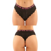 Vibes Buddy Sexy Bitch Lace Panty and Micro Thong