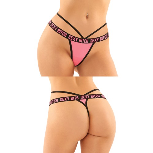 Vibes Buddy Sexy Bitch Lace Panty and Micro Thong