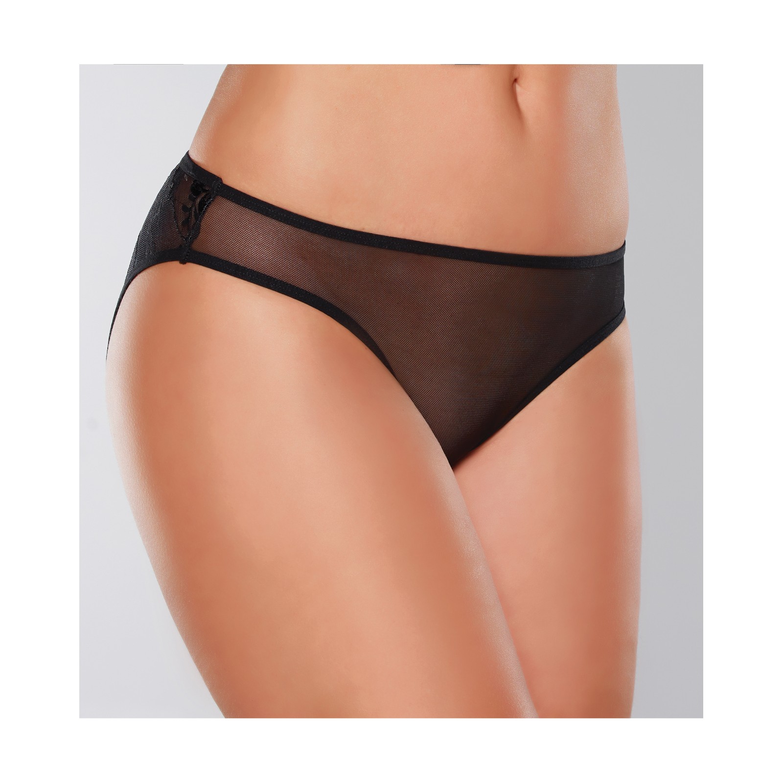 Panty Abierto Sheer Teaz Adore - Negro