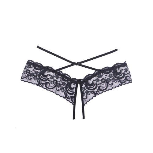 Panty de Encaje Abierto Adore Dare Me Negro O/S - Elegancia Tentadora