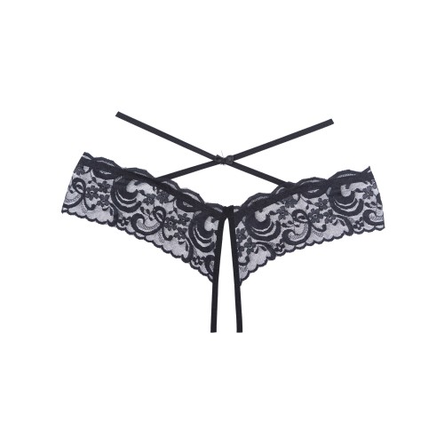 Panty de Encaje Abierto Adore Dare Me Negro O/S - Elegancia Tentadora