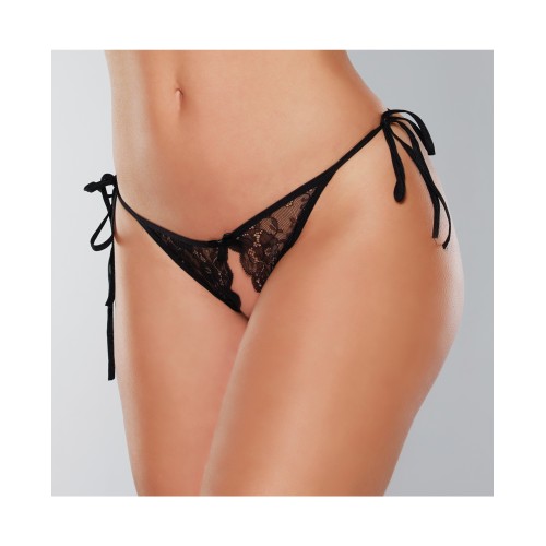 Adore Sugar Lace Panty Open Tie Side Black