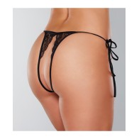 Adore Sugar Lace Panty Open Tie Side Black