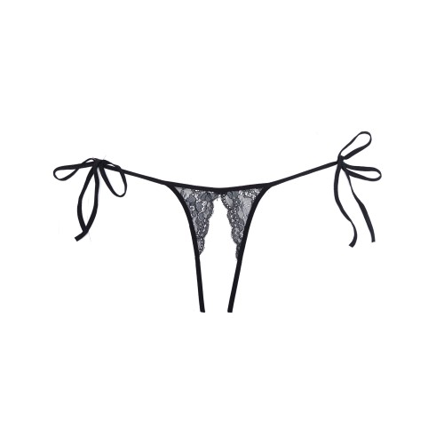 Adore Sugar Lace Panty Open Tie Side Black