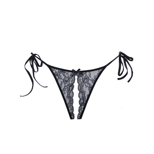 Adore Sugar Lace Panty Open Tie Side Black