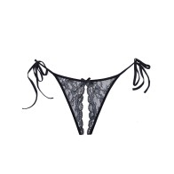 Adore Sugar Lace Panty Open Tie Side Black