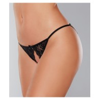 Adore Luv Open Front Strappy Panty Black O/S