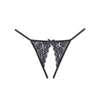 Adore Luv Open Front Strappy Panty Black O/S