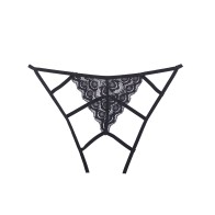 Adore Luv Open Front Strappy Panty Black O/S