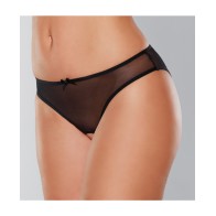 Adore Wild Nite Open Back Mesh Panty in Black